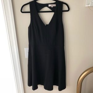 Loft Black V Neck Sleeveless A Line Dress